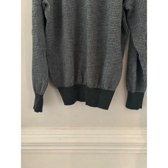 Orvis Hunter Green Gray Houndstooth Merino Wool Knit  Pullover Sweater Mens XL - Picture 3 of 8